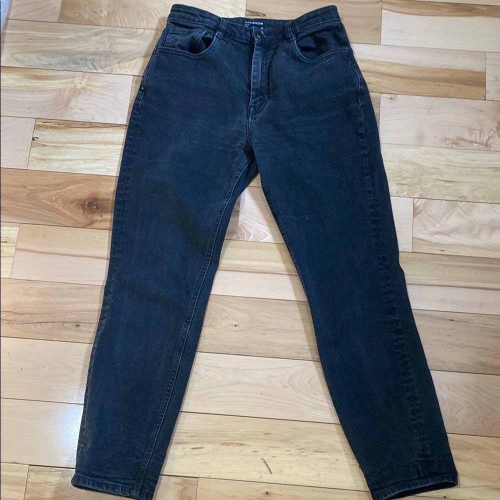 Frank & Oak distressed Faded Black Denim Jeans